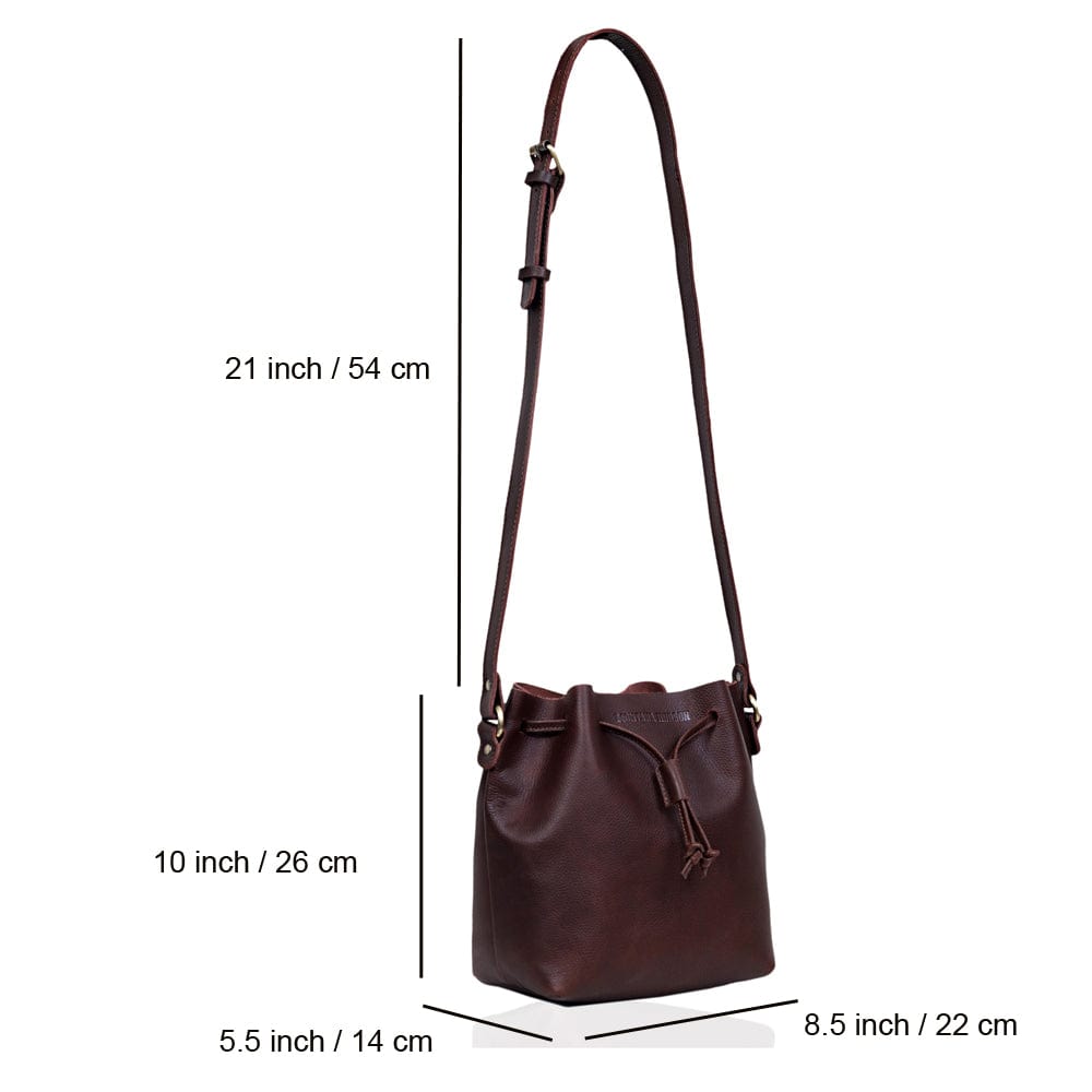 Bella Leather String Bucket Bag