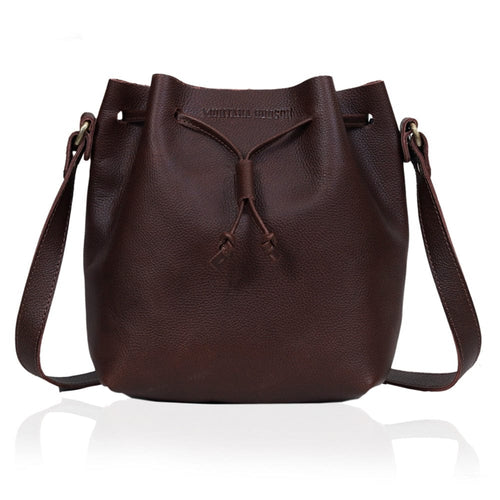 Bella Leather String Bucket Bag