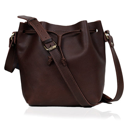 Bella Leather String Bucket Bag