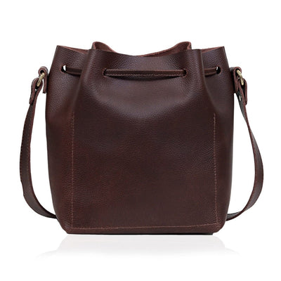 Bella Leather String Bucket Bag