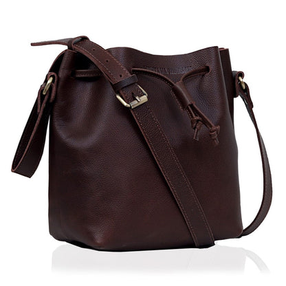 Bella Leather String Bucket Bag