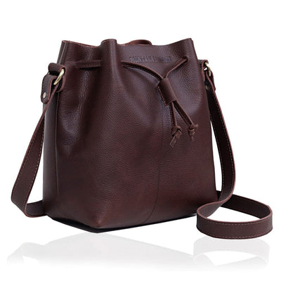 Bella Leather String Bucket Bag