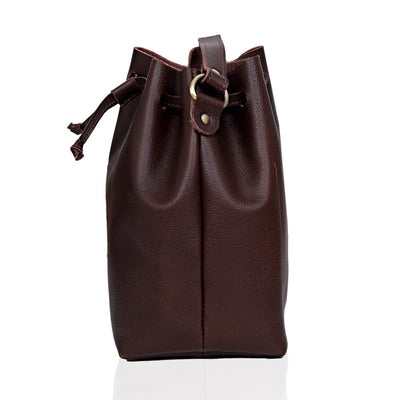 Bella Leather String Bucket Bag