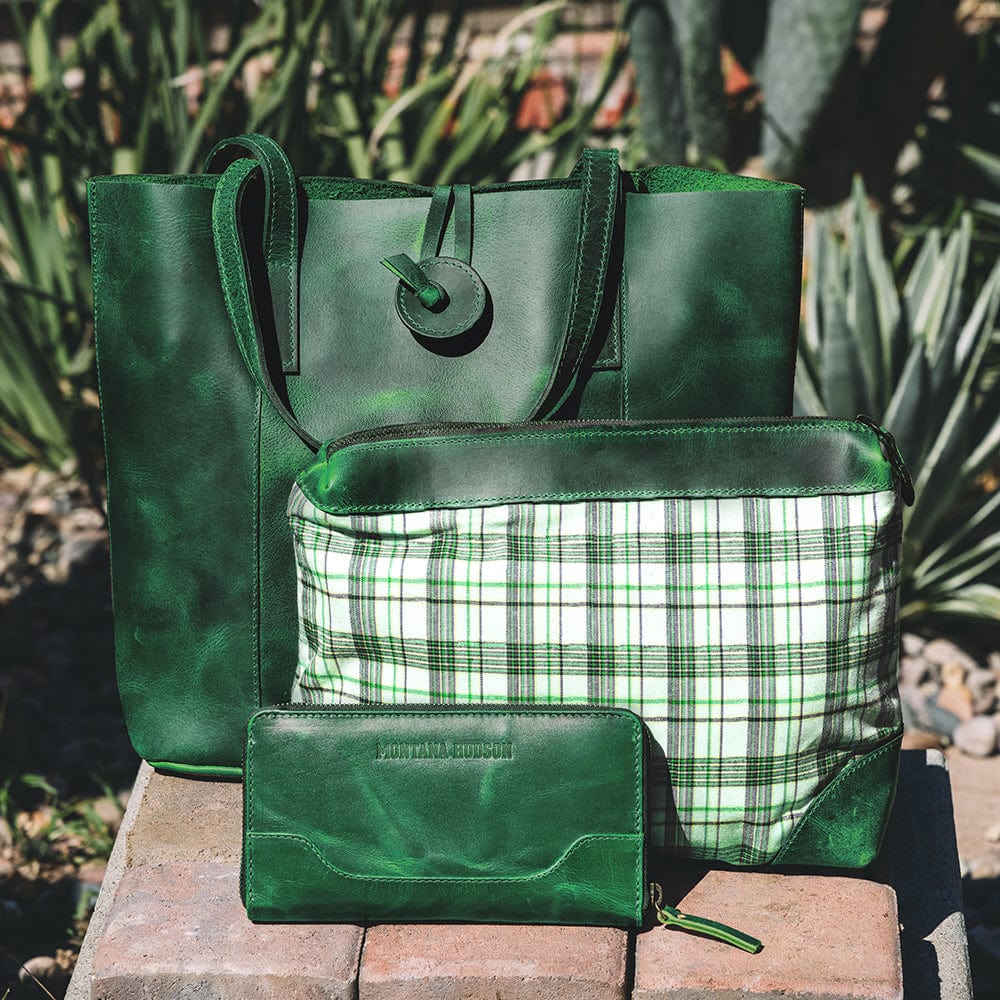 Savannah Leather Tote + FREE Matching Wallet & Vanity Bag – Weston